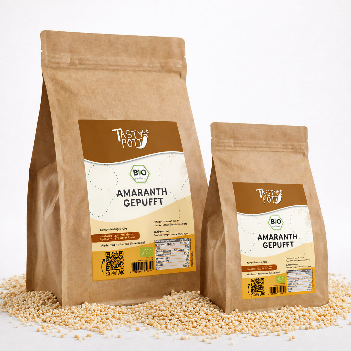 Tasty Pott Bio Amaranth gepufft - im Beutel