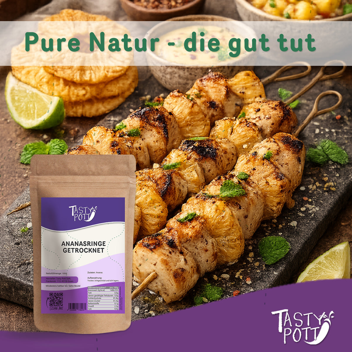 Tasty Pott getrocknete Ananasringe - im Beutel — Abbildung 6