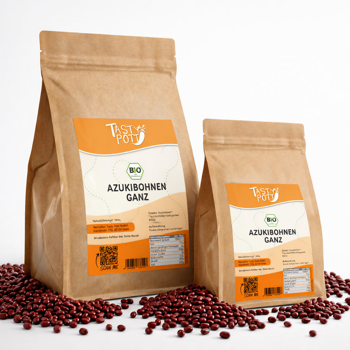 Tasty Pott Bio Azukibohnen ganz - 1kg - im Beutel