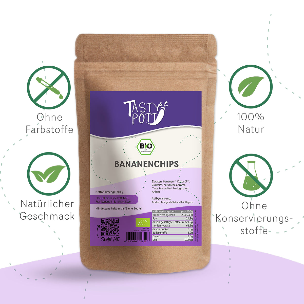 Tasty Pott Bio Bananenchips - im Beutel — Abbildung 3