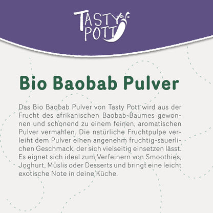 Tasty Pott Bio Baobab Pulver - im Beutel — Abbildung 2