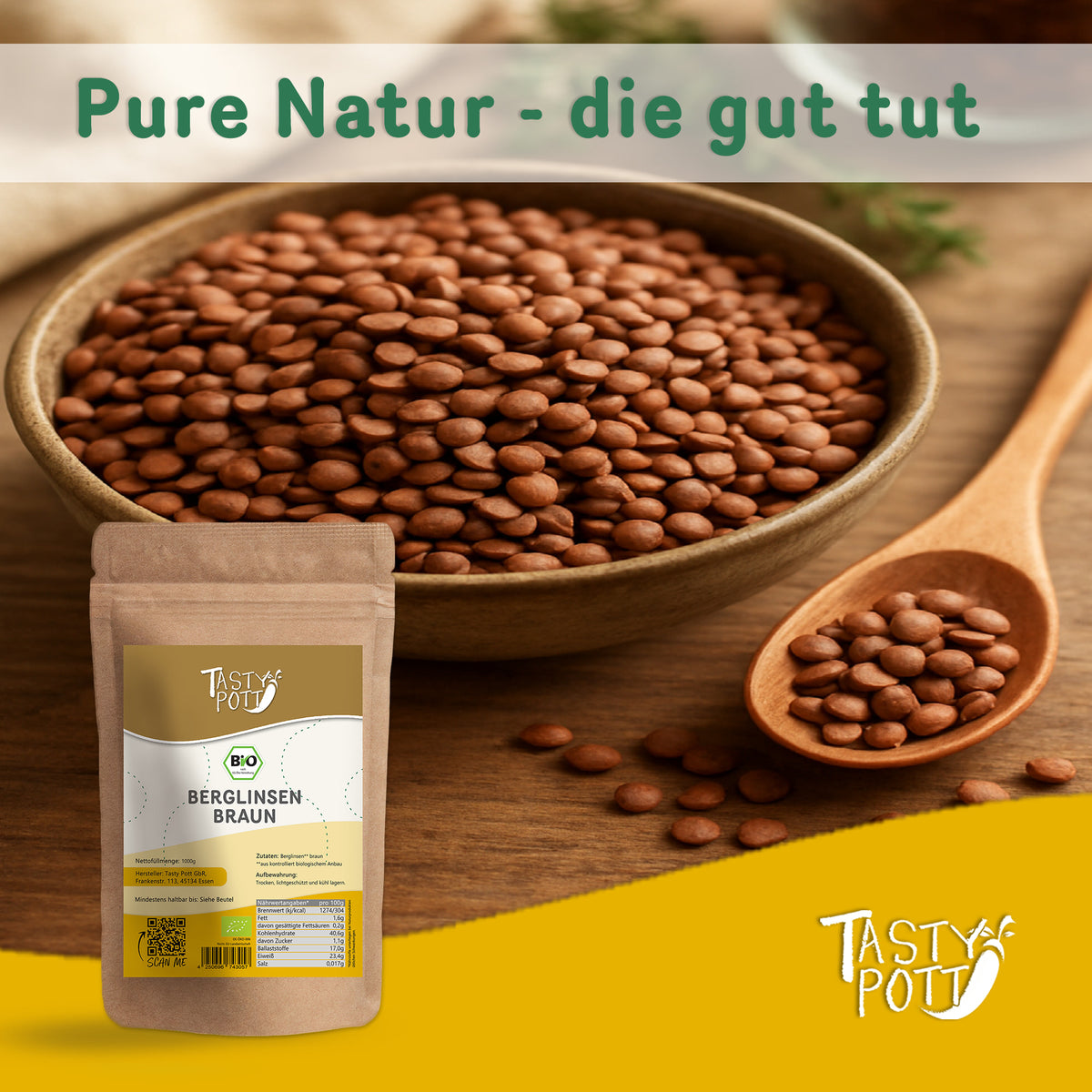 Tasty Pott Bio Berglinsen - braun - im Beutel — Abbildung 6