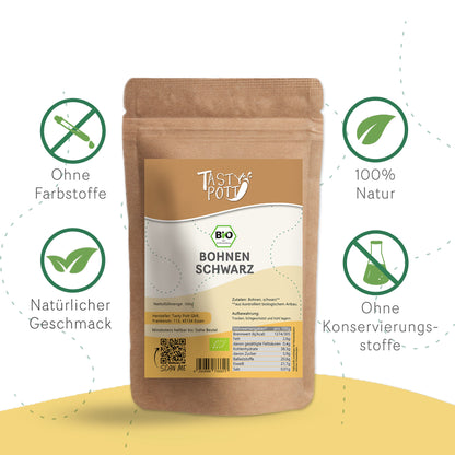 Tasty Pott Bio Bohnen schwarz - 1kg - im Beutel — Abbildung 3