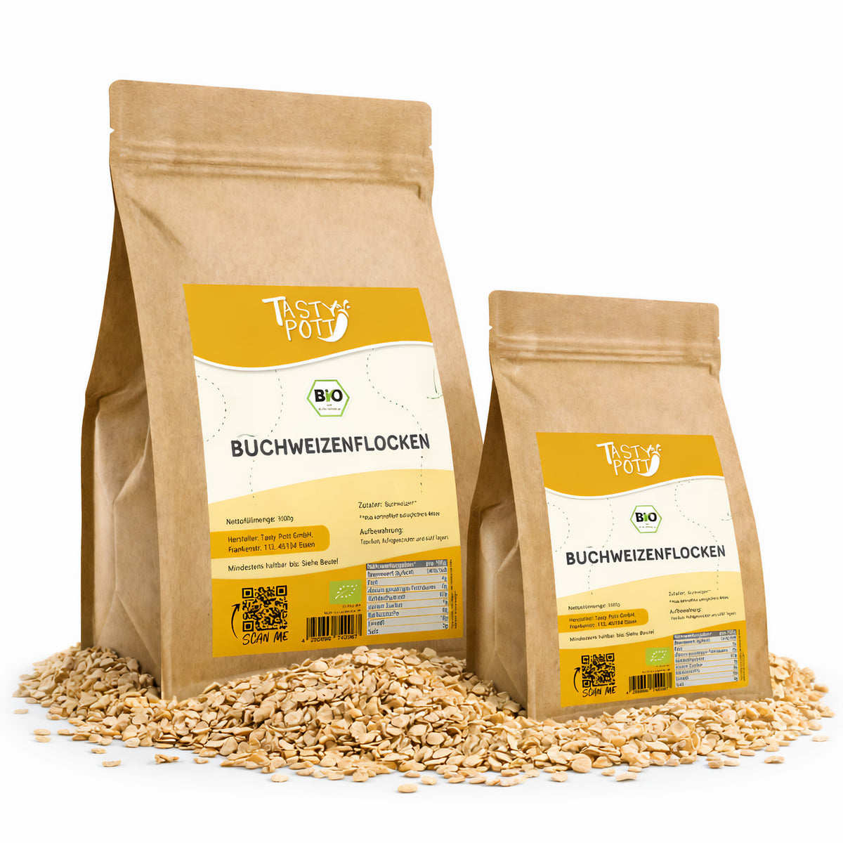 Tasty Pott Bio Buchweizenflocken - 3kg Beutel