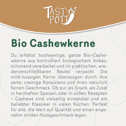 Tasty Pott Bio Cashewkerne, ganz - im Beutel — Abbildung 2