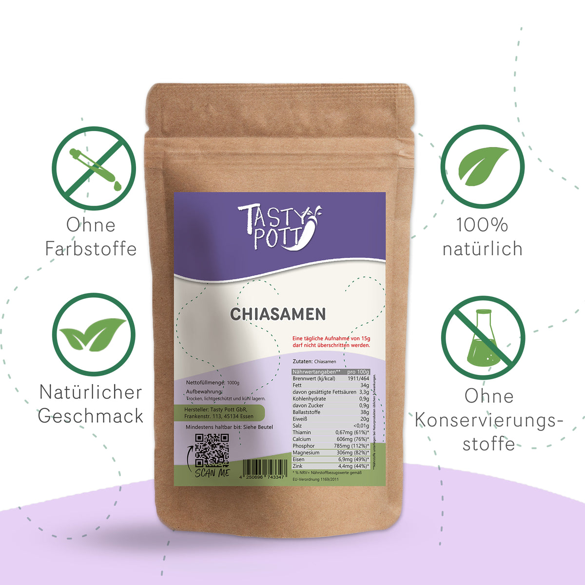 Tasty Pott Chiasamen - Superfood im Beutel - im Beutel — Abbildung 3