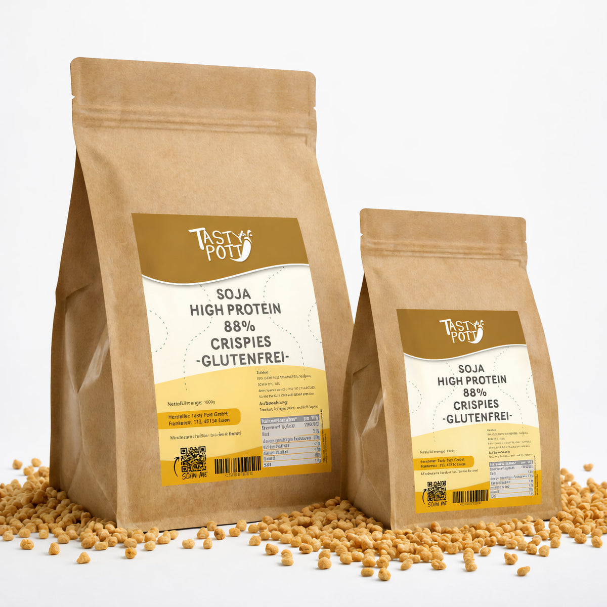 Tasty Pott High Protein Soja Crispies 88% Eiweiß - im Beutel