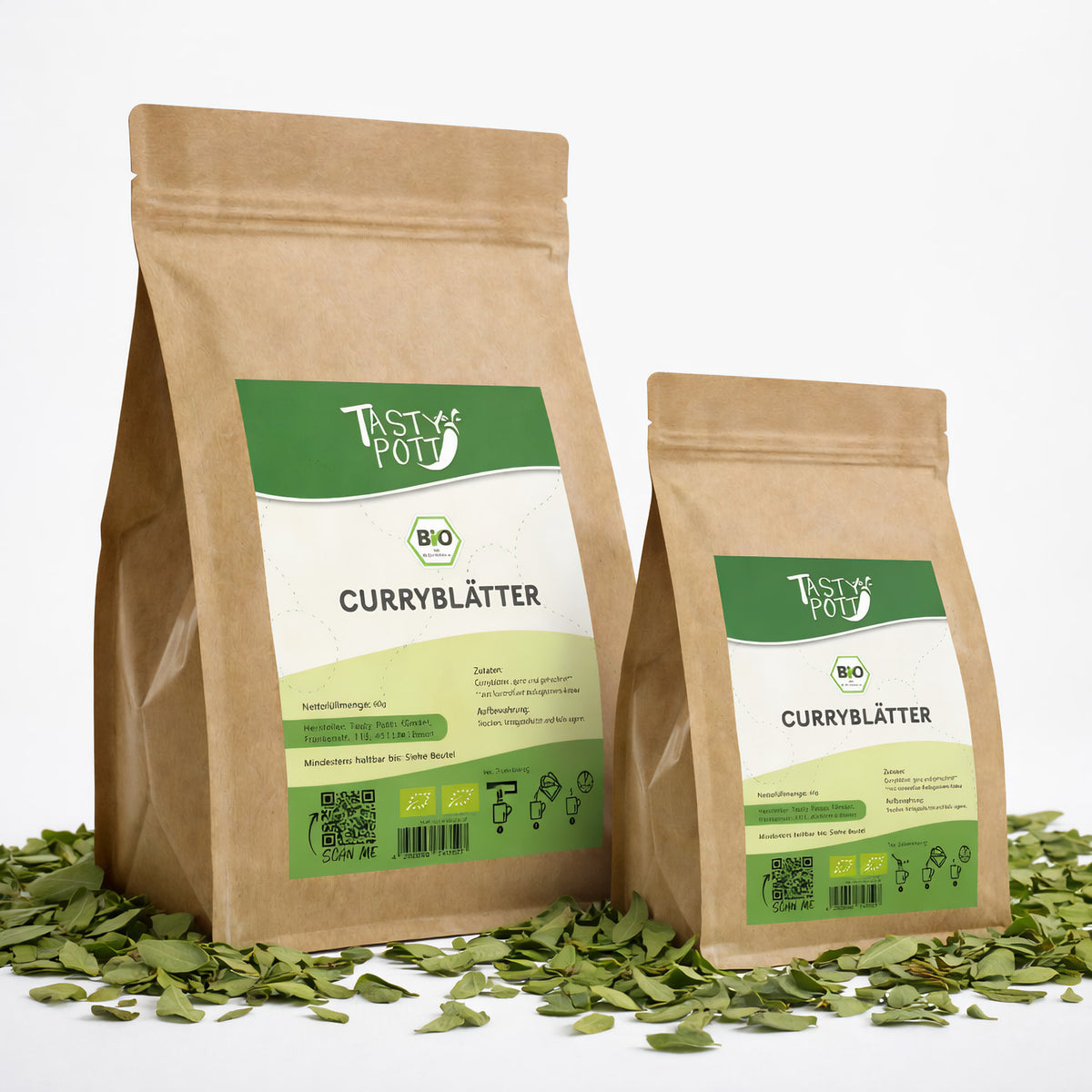 Tasty Pott Bio Curryblätter ganz & getrocknet - 60g im Beutel