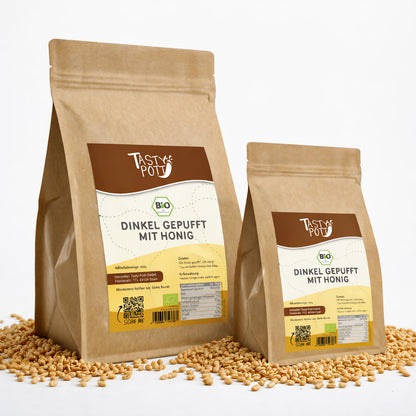 TASTY-POTT Tast Pott Bio Dinkel gepufft mit Honig - 400g Beutel