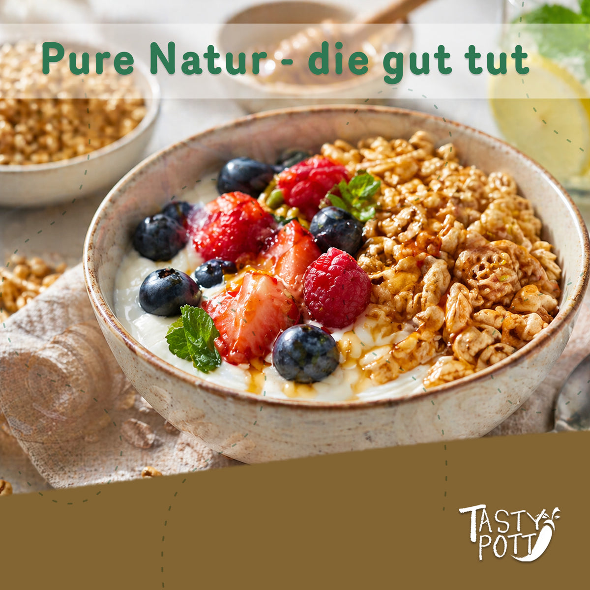 TASTY-POTT Tast Pott Bio Dinkel gepufft mit Honig - 400g Beutel — Abbildung 6