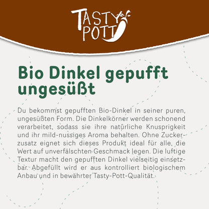 Tasty Pott Bio Dinkel gepufft & ungesüßt - verschiedene Größen im Beutel — Abbildung 2