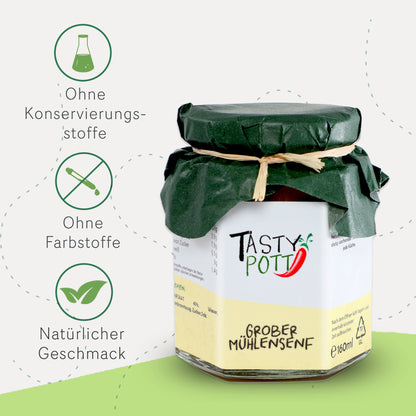 Tasty Pott Senf Auswahl - verschiedene Sorten im Glas — Abbildung 6