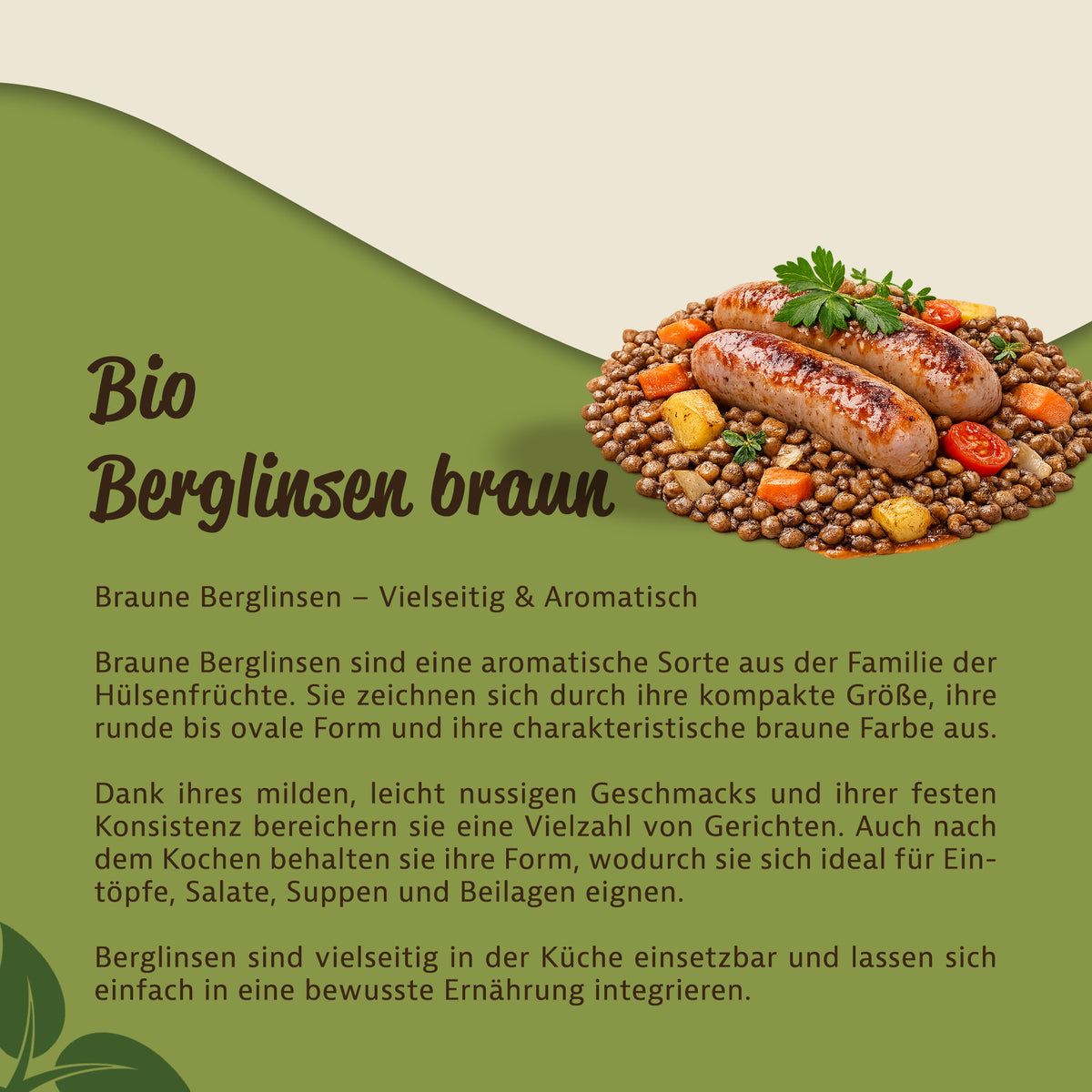 Mynatura Bio Berglinsen braun im Beutel (1kg) — Abbildung 3