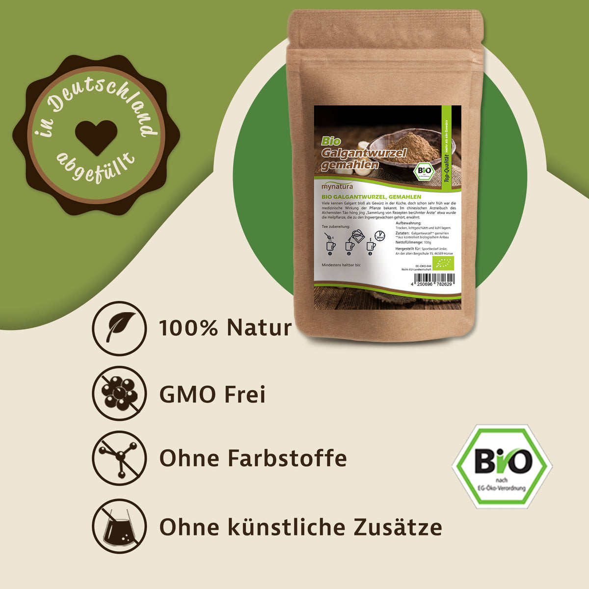 Mynatura Bio Galgantwurzel gemahlen – in verschiedenen Größen — Abbildung 2