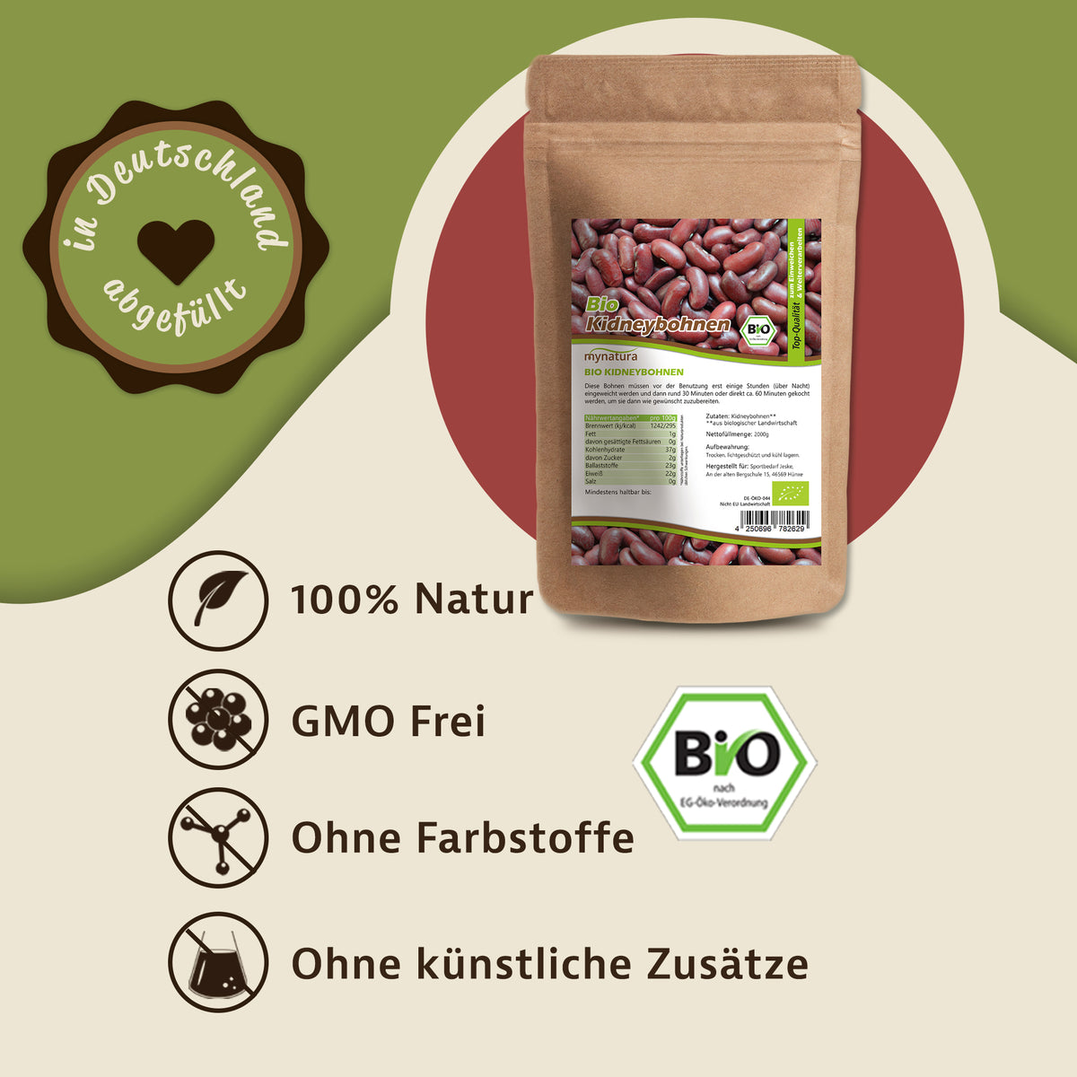 Mynatura Bio Kidneybohnen – ganz 2 kg im Beutel — Abbildung 2