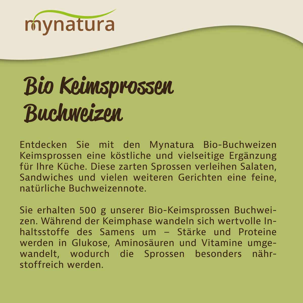 Mynatura Bio Keimsprossen Buchweizen - 500g — Abbildung 4