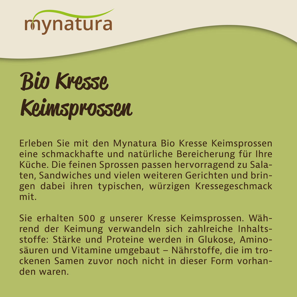 Mynatura Bio Kresse Keimsprossen Gemüse (500g) — Abbildung 4