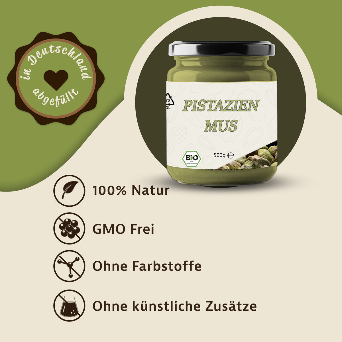 Mynatura Pistazienmus im 500g Glas — Abbildung 2