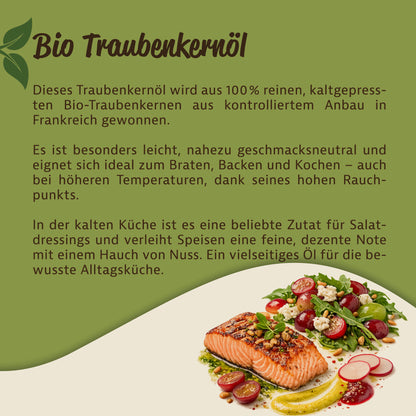 Mynatura Bio Traubenkernöl – Vielseitiges Öl für Küche, Haut- und Haarpflege - 250ml — Abbildung 3