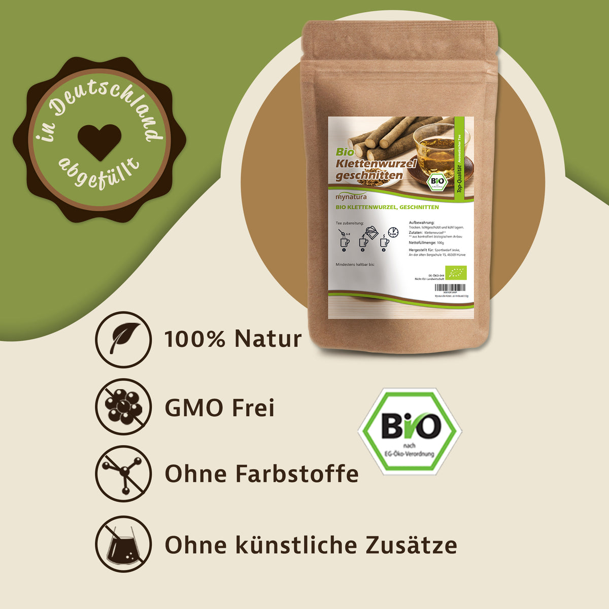 Mynatura Bio Klettenwurzel geschnitten – in verschiedenen Größen — Abbildung 2