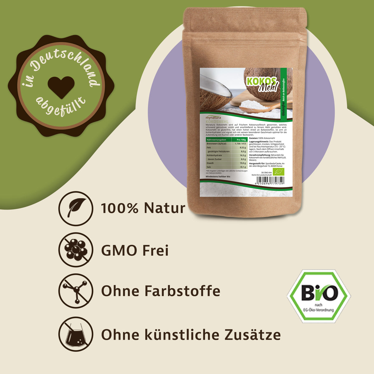 Mynatura Bio Kokosmehl - 1kg — Abbildung 2