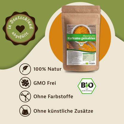 Mynatura Bio Kurkuma Pulver  – 1000g — Abbildung 2