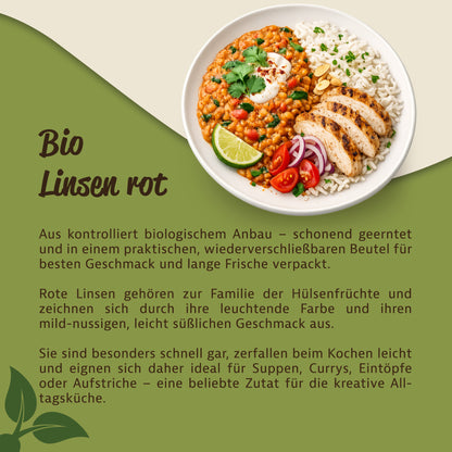 Mynatura Bio Rote Linsen – Proteinreiche Hülsenfrüchte - in verschiedenen Größen — Abbildung 3