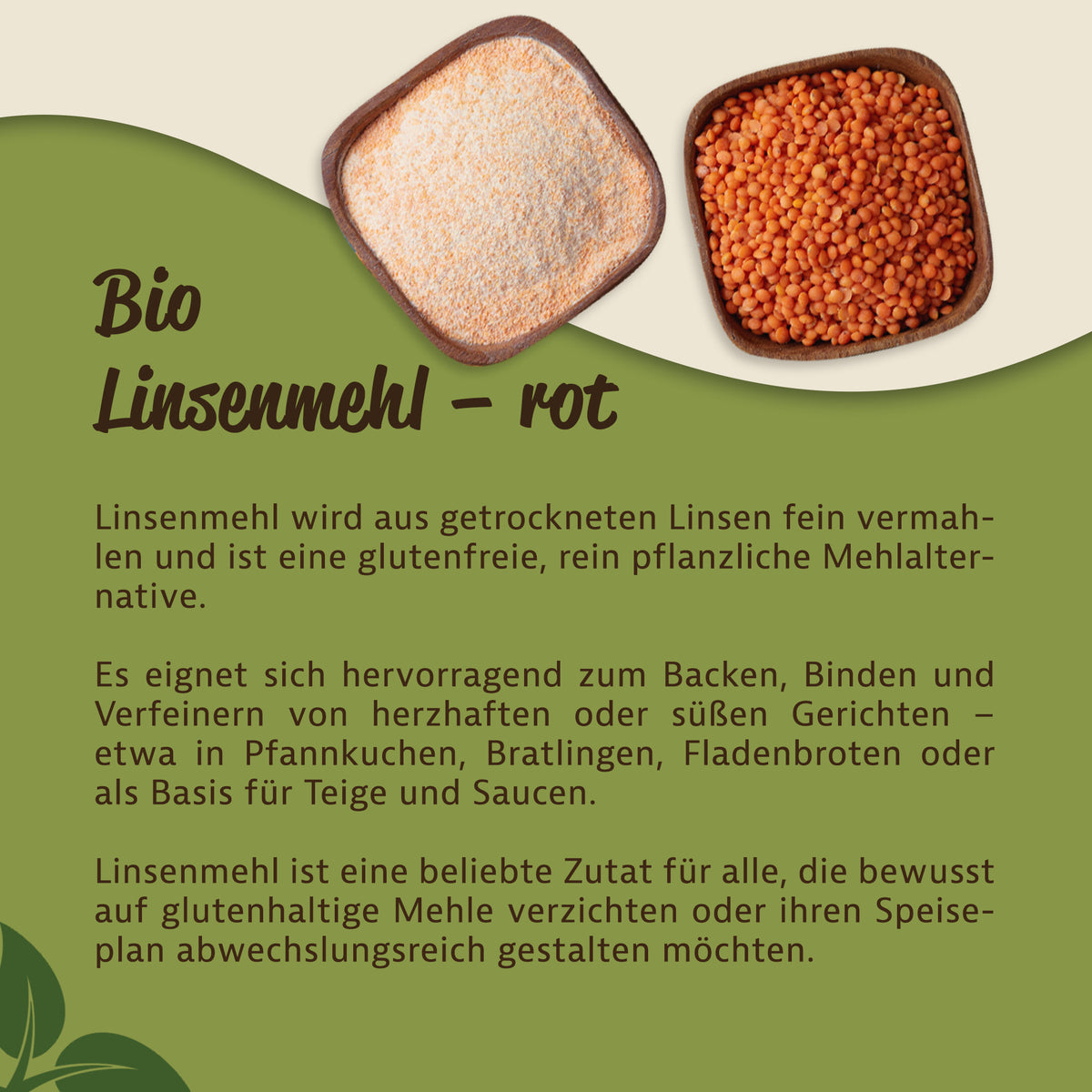 Mynatura Rotes Linsenmehl Bio – Glutenfreies pflanzliches Mehl (1kg) — Abbildung 3