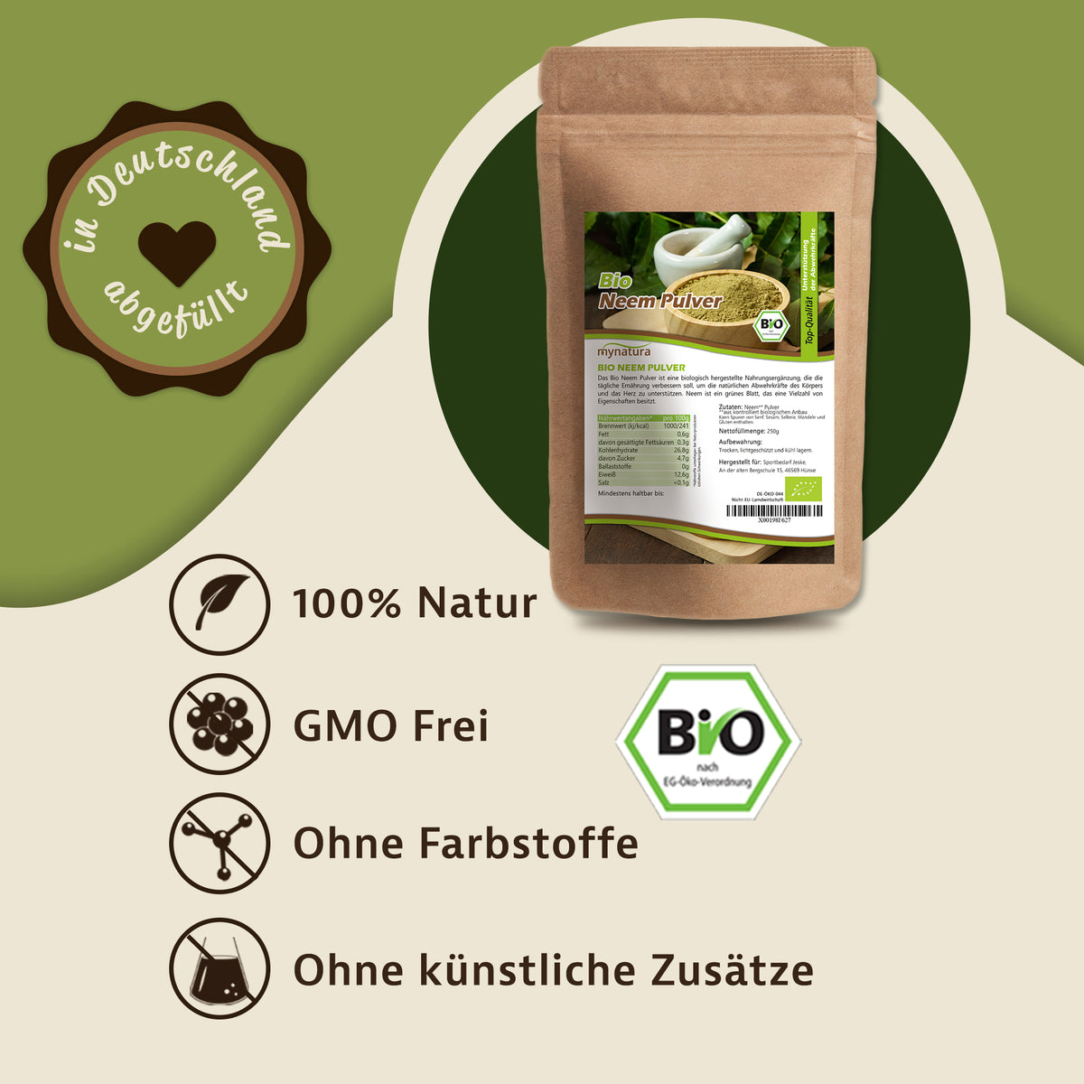 Mynatura Bio Neem Pulver – (250g) — Abbildung 2