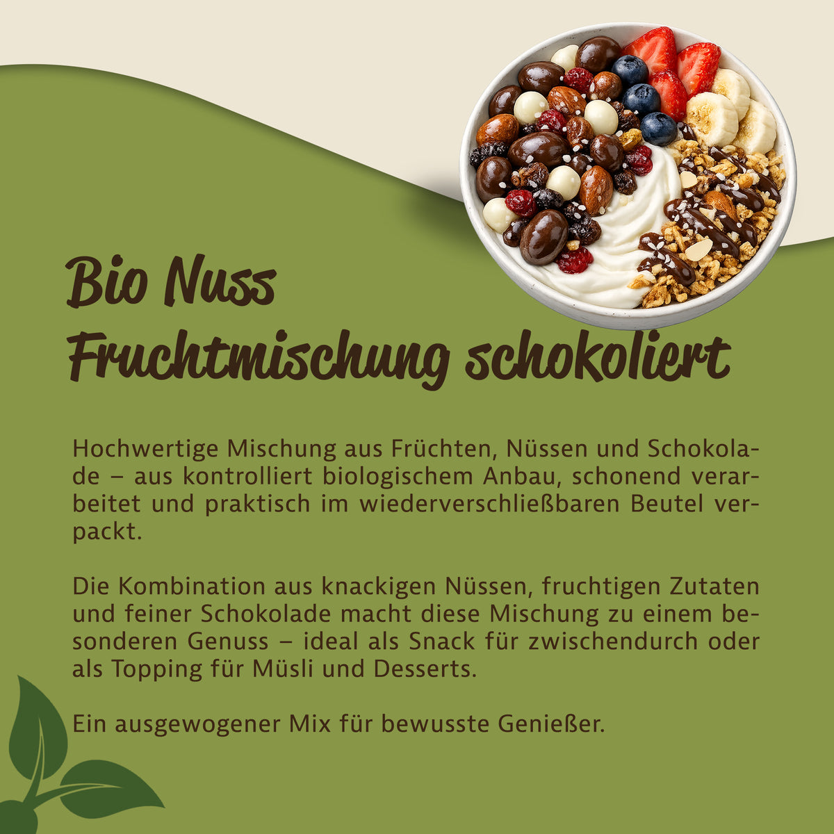 Mynatura Bio Nuss-Fruchtmischung schokoliert in verschiedenen Größen — Abbildung 3