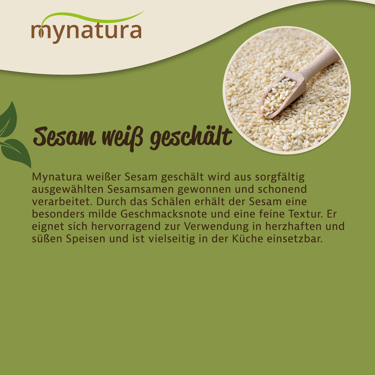 Mynatura weißer Sesam geschält - 1000g — Abbildung 3