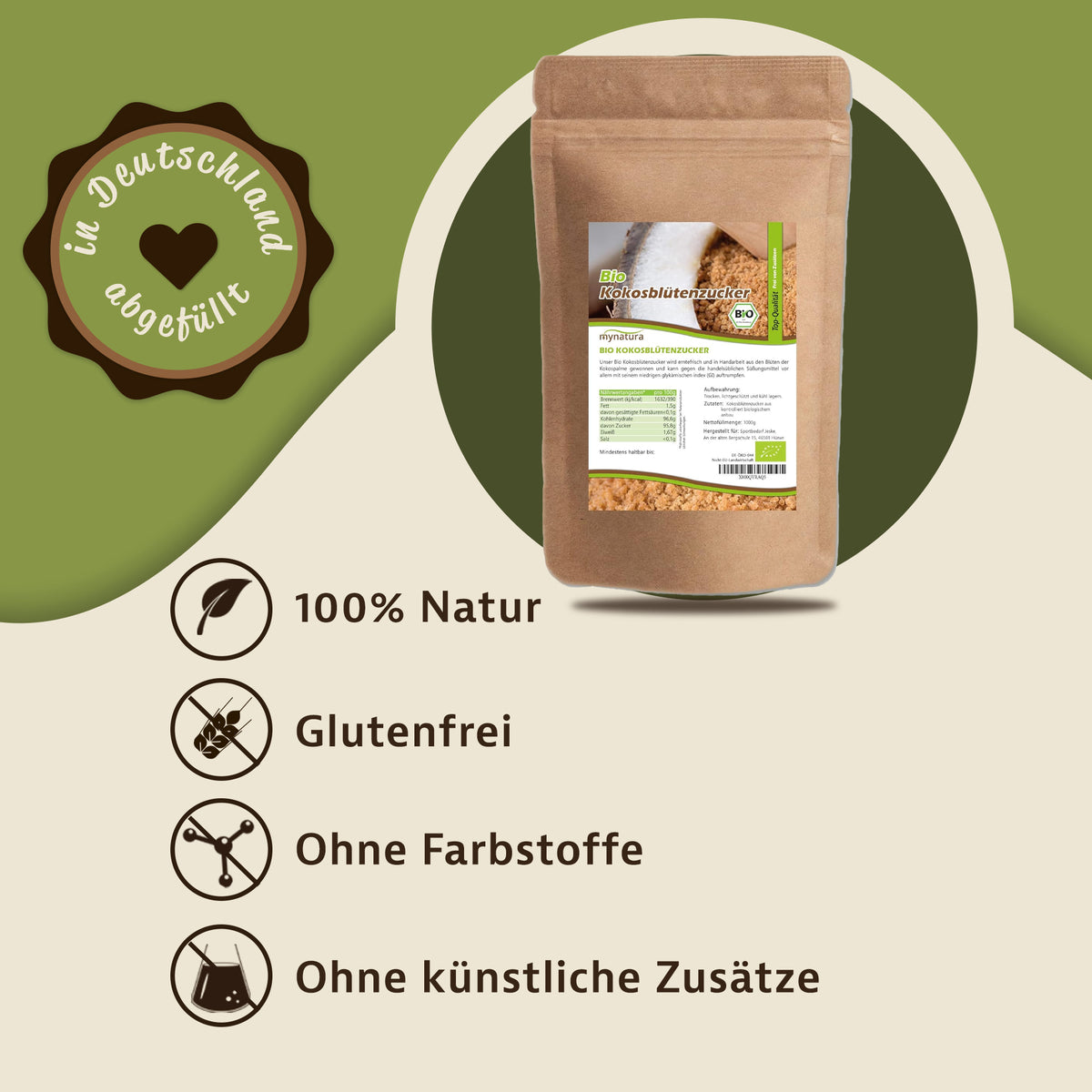 Mynatura Bio Kokosblütenzucker - 1kg — Abbildung 2