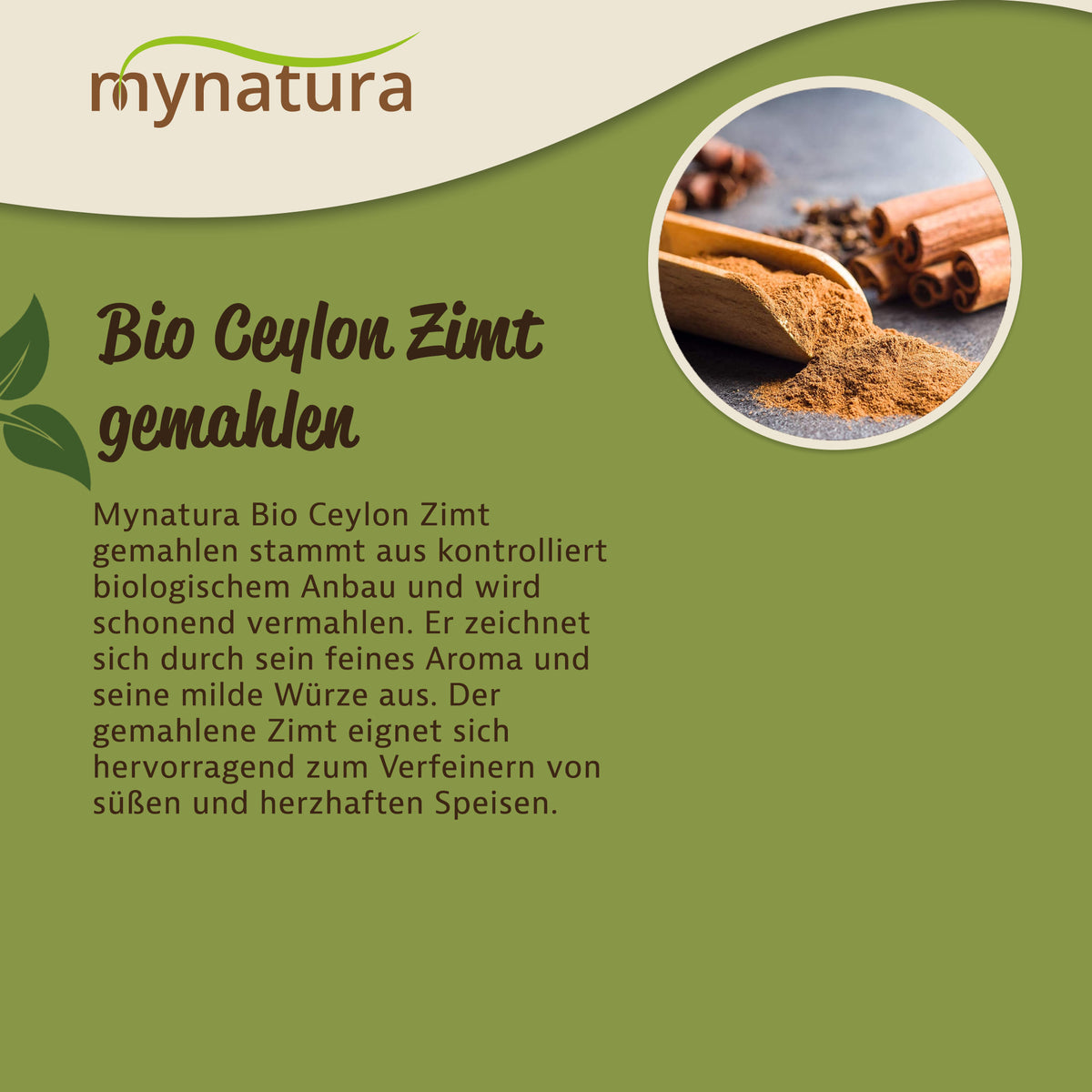 Mynatura Bio Ceylon Zimt Pulver – 300g — Abbildung 3