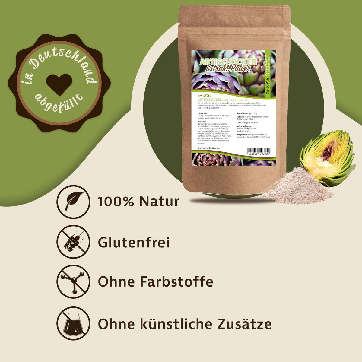 Mynatura Artischocken Extrakt Pulver - (100g) — Abbildung 2
