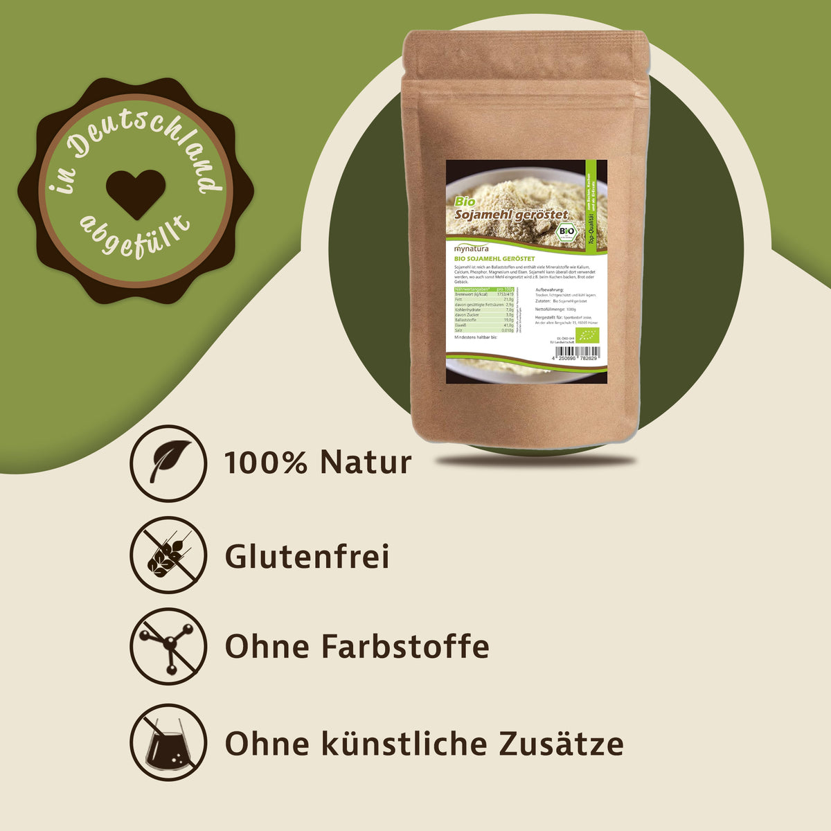 Mynatura Bio Sojamehl geröstet - (1000g) — Abbildung 2