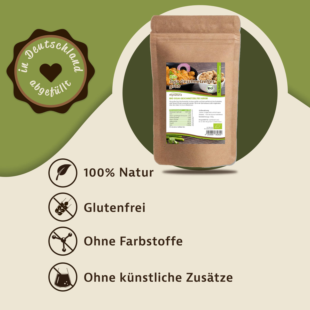 Mynatura Bio Soja Geschnetzeltes grob - 1kg Beutel — Abbildung 2