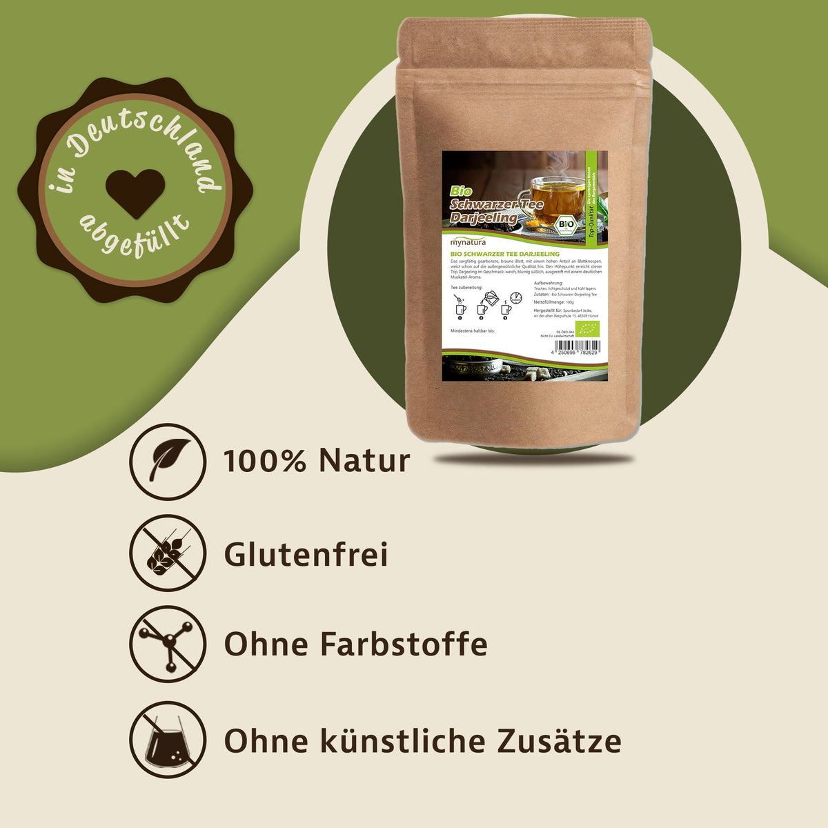 Mynatura Bio Schwarzer Darjeeling Tee in verschiedenen Größen — Abbildung 2