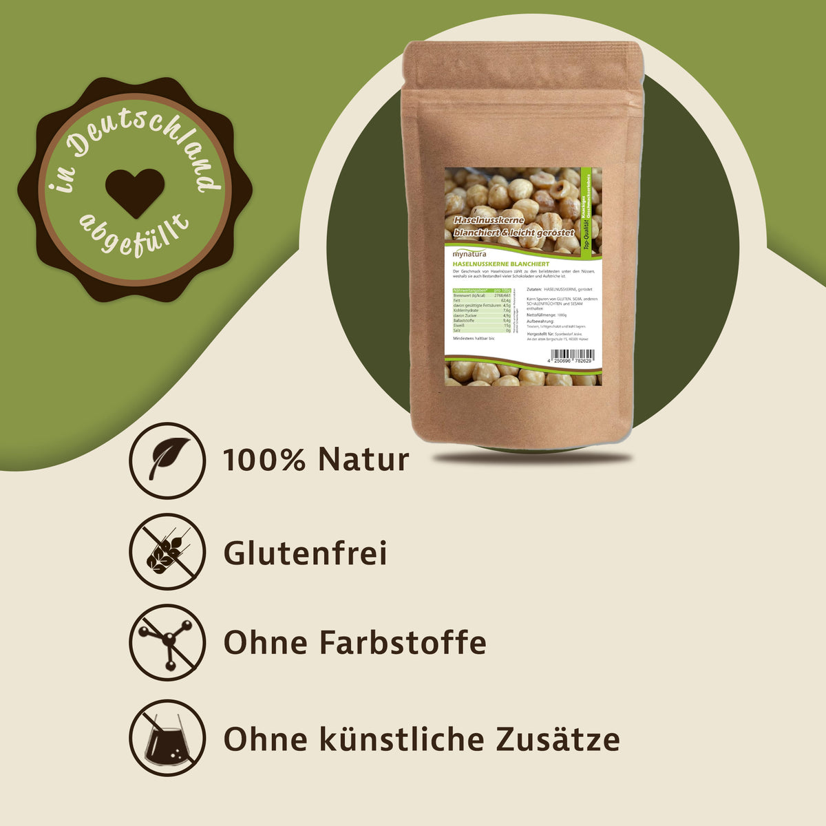 Mynatura Haselnusskerne blanchiert – im Beutel 1kg — Abbildung 2