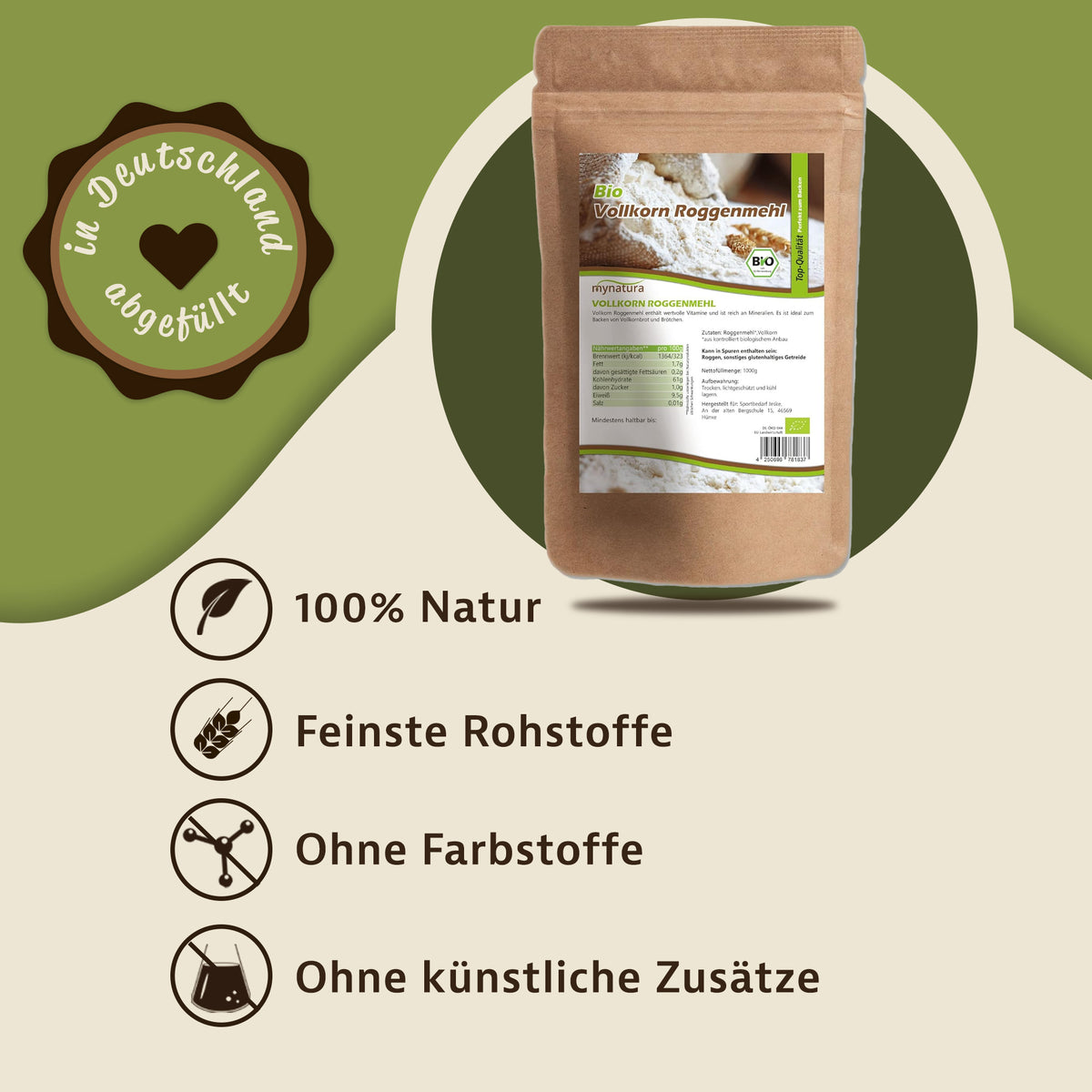 Mynatura Bio Roggenmehl - (1000g) — Abbildung 2