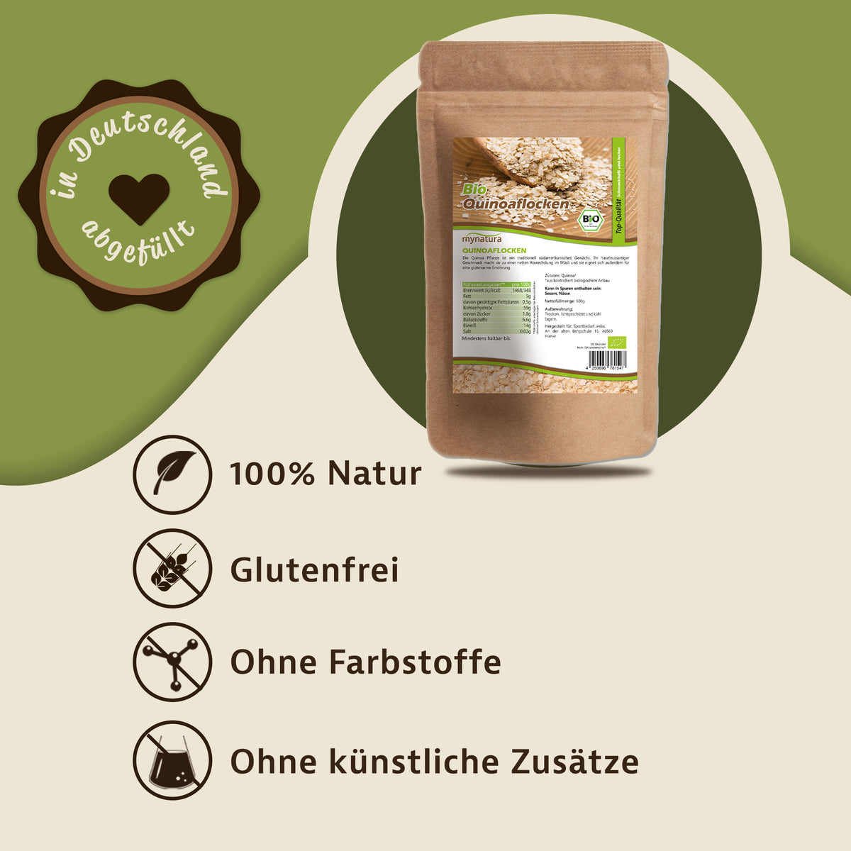 Mynatura Bio Quinoaflocken - in verschiedenen Größen — Abbildung 2