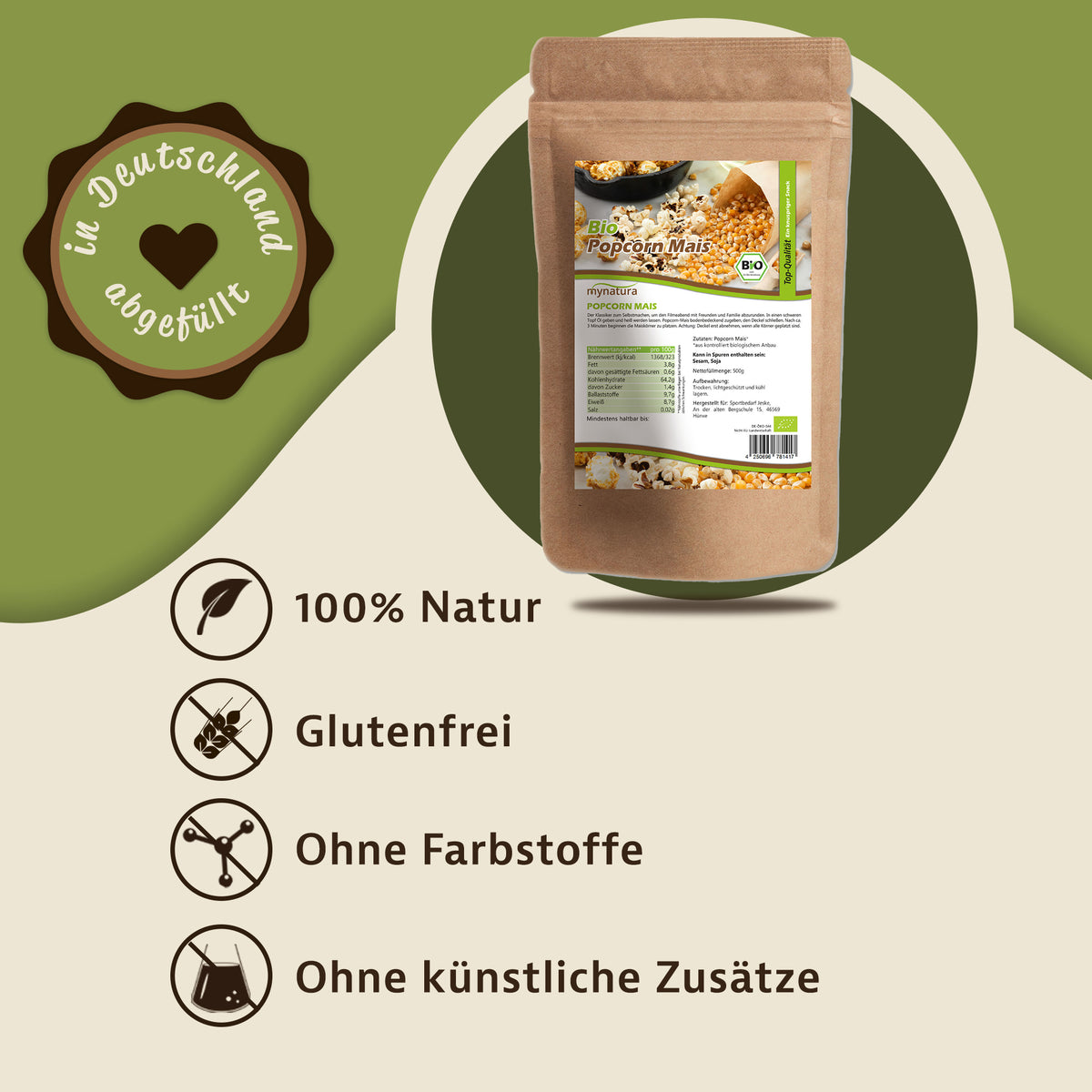 Mynatura Bio Popcornmais - 1000g in verschiedenen Größen — Abbildung 2