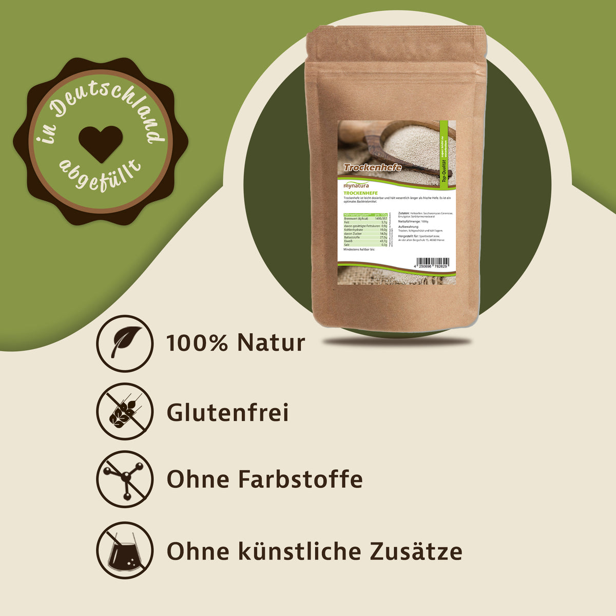 Mynatura Trockenhefe Pulver - (1Kg) — Abbildung 2