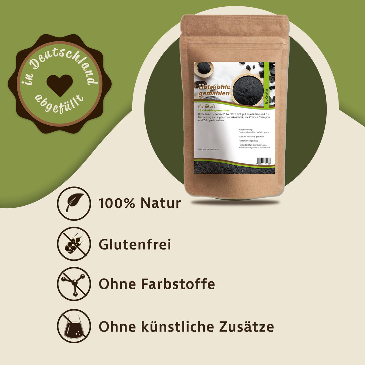 Mynatura Holzkohle gemahlen – vielseitiges Naturprodukt – in verschiedenen Größen — Abbildung 2