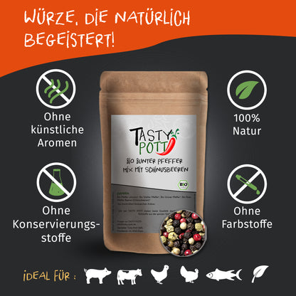 Tasty Pott Bio Bunte Pfeffermischung - 60g Dose — Abbildung 2