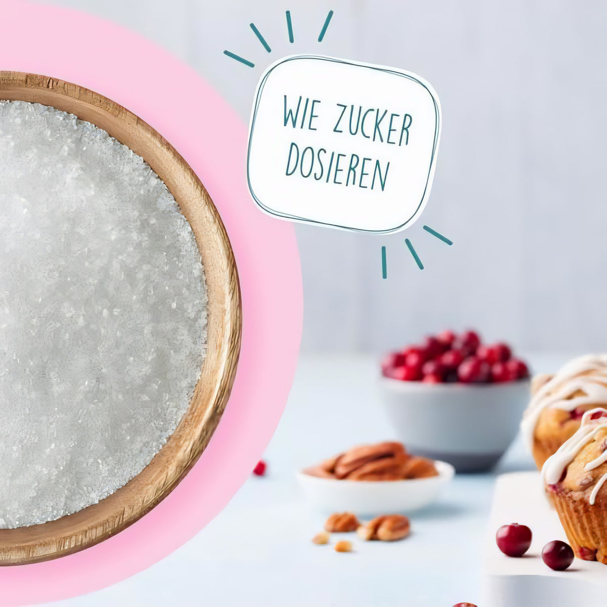 BORCHERS Backsüße, Streusüße zum Backen 300g, auf Grundlage von Erythrit und Xylit, 1:1 wie Zucker, kalorienreduziert & zuckerfrei, Zuckerersatz, Süßungsmittel, Zuckeralternative — Abbildung 4