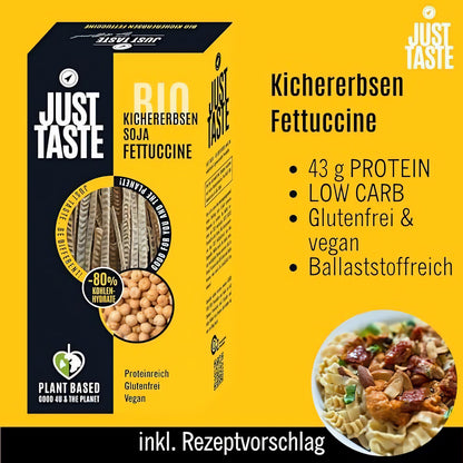JUST TASTE – Bunte Nudel Vielfalt - Die neue BIO Gemüse Pasta – 6er Pack á 250g (1x Edamame, 1x Kichererbse, 1x Black Bean, 1x Lila Süßkartoffel, 1x Süßkartoffel mit Kurkuma, 1x Weisse Süßkartoffel) — Abbildung 3