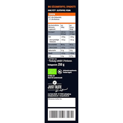 JUST TASTE - Die Famosen BIO Süßkartoffel Pasta Sorten - 6er Pack á 250g (2x Kurkuma Süßkartoffel, 2x Lila Süßkartoffel, 2 Weisse Süßkartoffel) — Abbildung 2