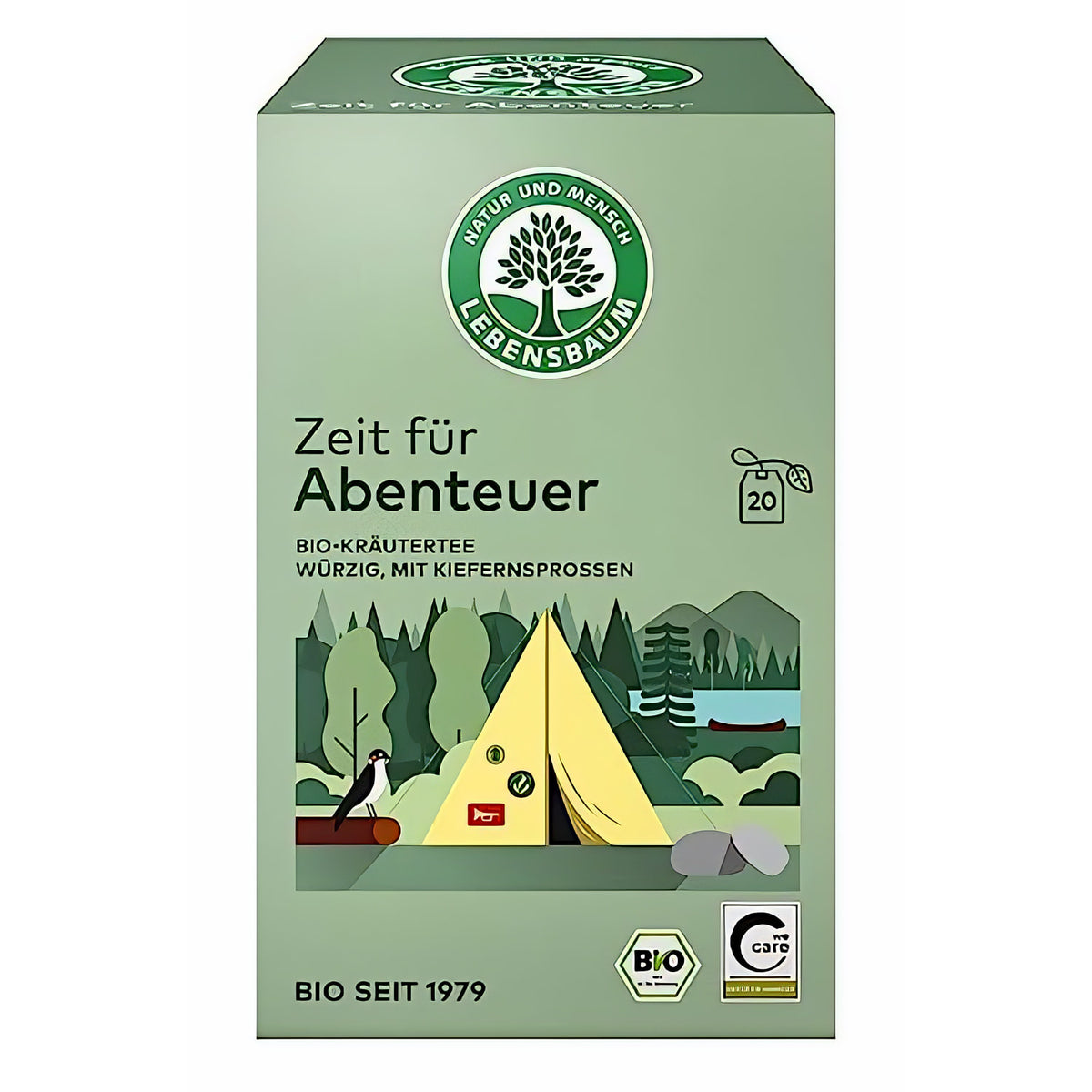 Lebensbaum Zeit für Abenteuer, Bio-Kräutertee, würzig, mit Kiefernsprossen, vegan, 20 Teebeutel, 40 g
