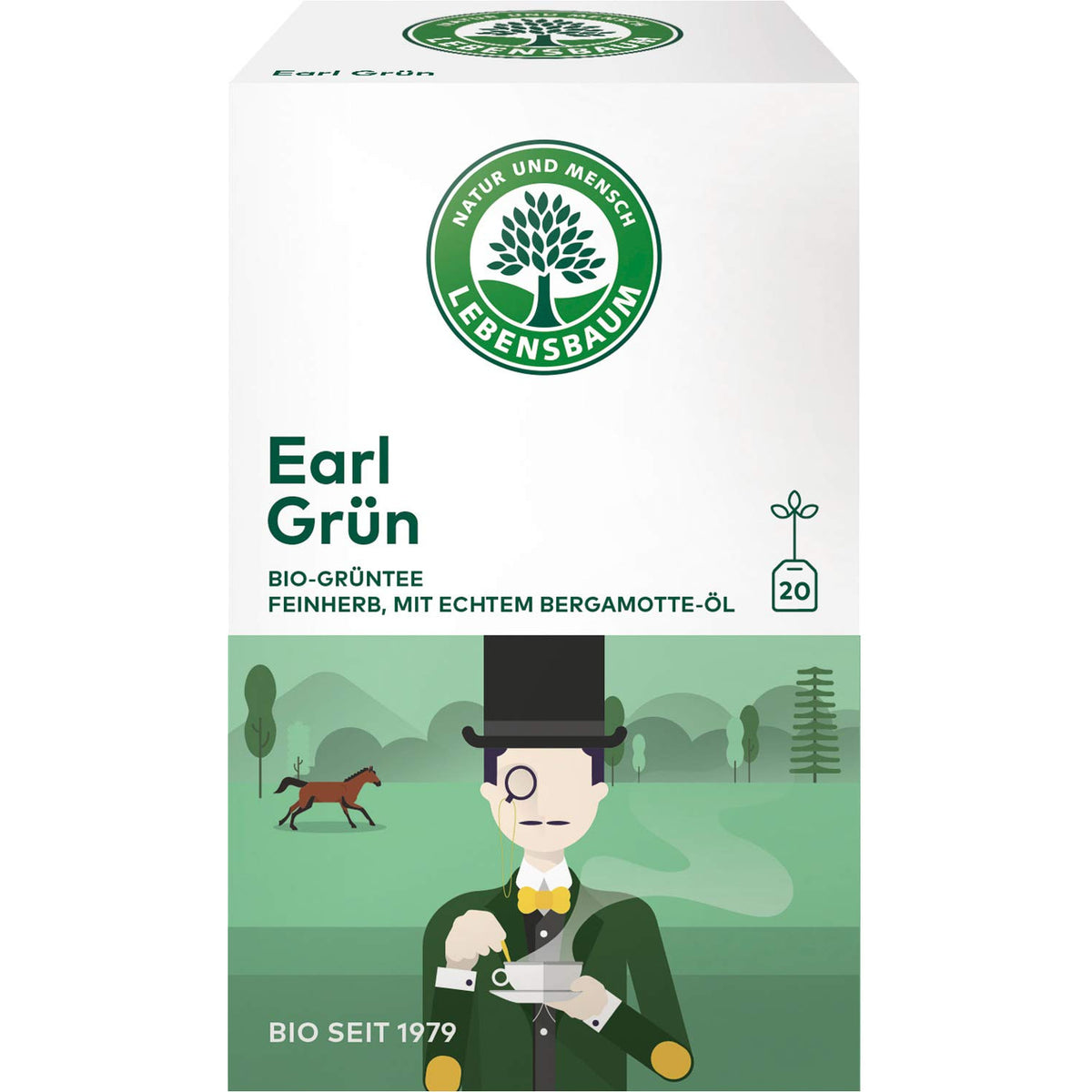 Lebensbaum Grüntee Earl Grün, Bio Grüntee, aromatischer Grüner Tee mit Bergamotte und Zitronen-Aroma, 20 Teebeutel, 30g — Abbildung 7