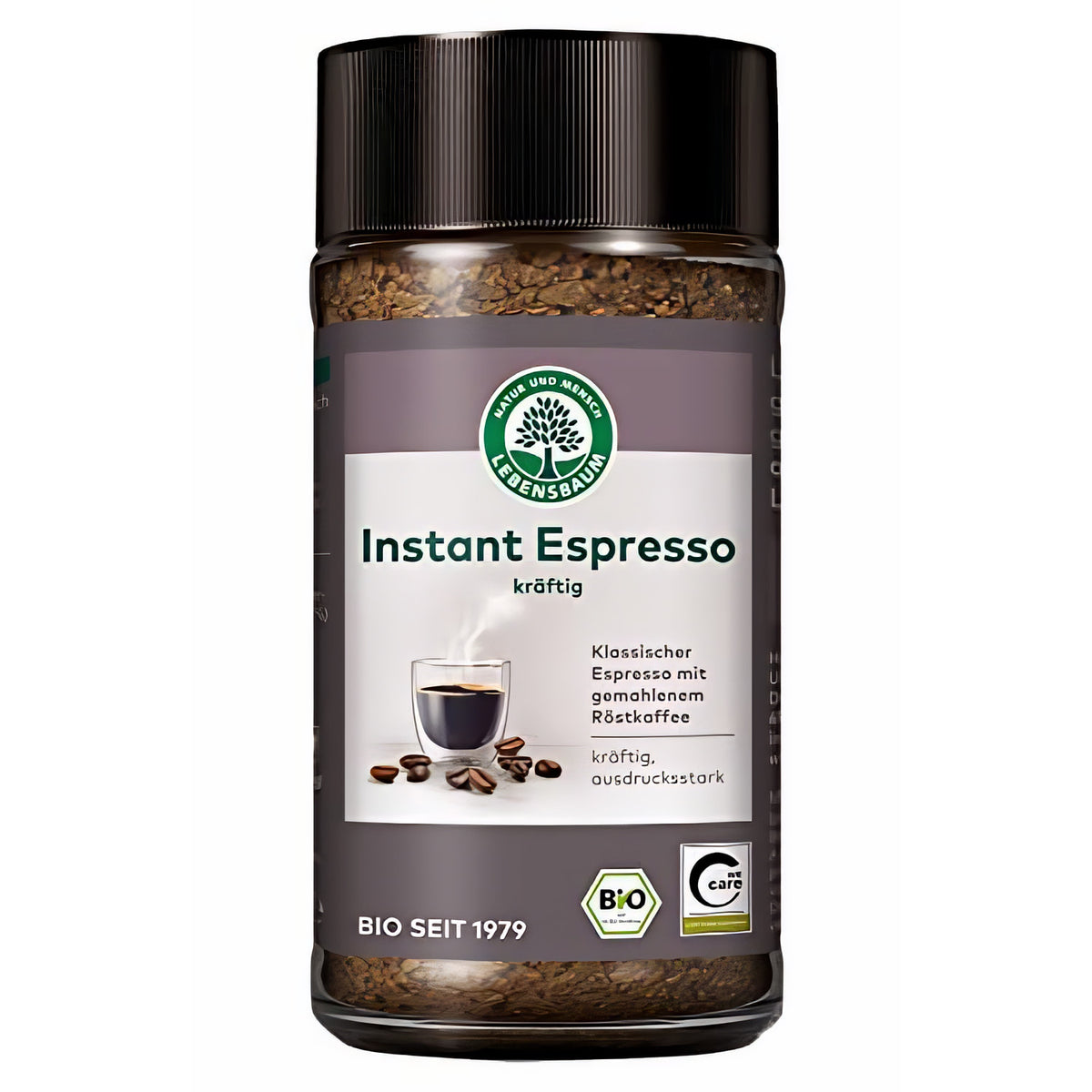 Lebensbaum Instant Espresso, Bio-Kaffee, klassischer Espresso, löslicher Bohnenkaffee mit ausdruckstarkem und kräftigem Aroma, 100 g